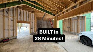 28 Minute modern GARAGE BUILD // Time Lapse // Garage Build Ep. 11