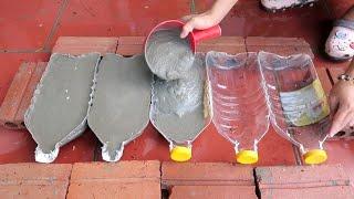 How To Make Cement Pots Easily From Plastic Bottles At Home For You