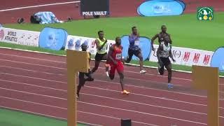 Cameroon's Emmanuel Eseme wins Men's 200m Semifinal 3 in 20.47s at 2024 African Championships.