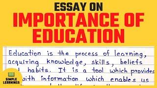 Importance Of Education Essay In English 300 Words || Best Essay For School Students || Easy Words