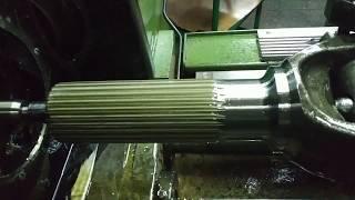 Knurling of splines with a GROB machine