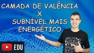 DIFERENÇA ENTRE CAMADA DE VALÊNCIA E SUBNÍVEL MAIS ENERGÉTICO!