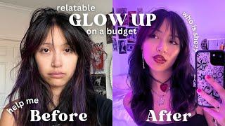 GLOW UP WITH ME for 2025 (on a budget)! Thrifting a new outfit, diy haircut, & more!