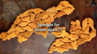 How to make dino nuggets out of a sponge 