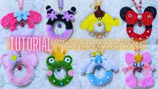 8 Easy and Cute keychain made from pipe cleaners | Fuzzy wire Keychain DIY