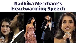 Radhika merchant Thanks Ambani Family|Pre Wedding Celebration|Anant Ambani marriage|Radhika Speach#