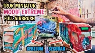 Pertama Kali‼️Truk Miniatur Kaper Mutermuter Modifikasi Extreme Full Airbrush / Cerita Truk Miniatur