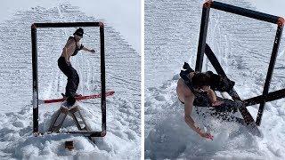 Skiers Frame Trick Shot Fail