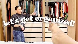 declutter & organize my ENTIRE closet with me + closet tour!