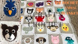 Crochet Bear/Crochet Bird/Crochet animal blanket/Part:11