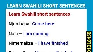 Learn Swahili short sentences