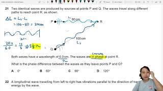 MJ21 P11 Q21 Phase Difference at Wave Sources | May/June 2021 | CAIE A level 9702 Physics