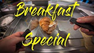 Breakfast special: Sausage & Egg Croissants 