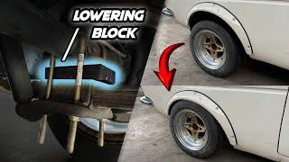 HOW TO lower your leaf spring suspension with lowering blocks