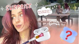 I Customized SISTER's AIRPODS PRo as Surprise Her REACTION made me cry | Tutorial by Ange_Cope