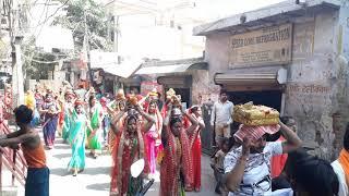 Bhagawat kalash yatra at Mandawali in Delhi