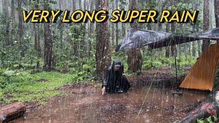 Struggle in Rainstorm‼️Very Long Super Rain with Rainstorm‼️ Not Solo Camping in Long Heavy Rain