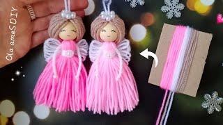  Super Easy Christmas Angel Making Idea with Yarn - You will Love It - DIY Amazing Christmas Decor