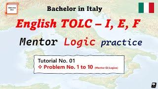 TOLC Exam logic problem practise, T-1, (CISIA mentor practise materials) #tolcexam #cisia