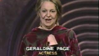 Geraldine Page winning Best Actress for The Trip to Bountiful