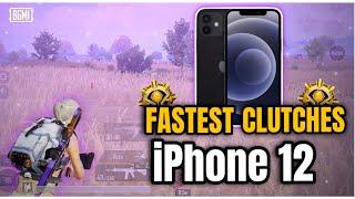 FASTEST 1v4 CLUTCHES | IPHONE 12 SMOOTH + EXTREME PUBG / BGMI TEST 2023