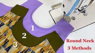 तीन तरीके से gol gala cutting/Round neck sewing tutorial for beginners #roundneck #golgala