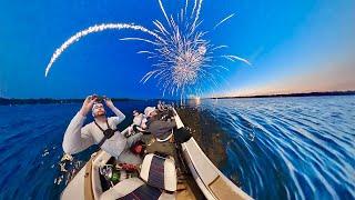 Launching Beautiful Fireworks From a Boat in Minnesota!
