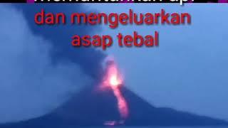 Anak krakatau kmbali memuntahkan api dan asap tebal