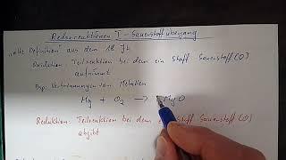 Theorie: Redoxreaktionen I - mit Sauerstoffübergang (veraltete Definition)