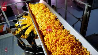 Chips Factory - Corn chips line  puffs snakes. American extrusion  model