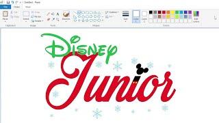 How to draw a Disney Junior Christmas logo using MS Paint | How to draw on your computer