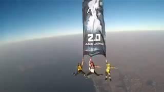 Skydiving With 2.0 Poster In Dubai | Superstar Rajinikanth | Akshay Kumar | Shankar | Rajinists