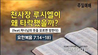 240728 [실시간 주일예배] "천사장 루시엘이 왜 타락했을까?"(feat.하나님의 뜻을 모르면 망한다)_요7:14~18ㅣ명지국제8 229 아이메디컬8층ㅣ010.4797.7040