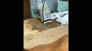 How to Remove Old Veneer by The Purple Painted Lady