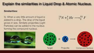 Explain the similarities in Liquid Drop & Atomic Nucleus | Explain Liquid Drop Model.