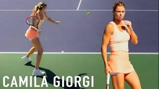 Tennis Beauty - Camila Giorgi Court Level Practice [4k 60fps]