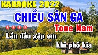 Chiều Sân Ga Karaoke Tone Nam Nhạc Sống 2022 | Trọng Hiếu