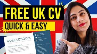 HOW TO MAKE A CV   EASILY & IN MINUTES | Free UK CV Template 2022  | CV Format for Jobs