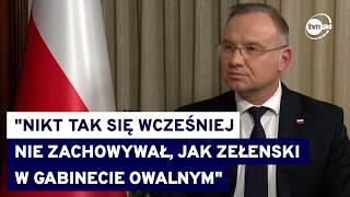 Duda dla TVN o kłótni w Białym Domu, spacerze po pokoju, kampanijnej zmianie zdania i "nagim" Tusku