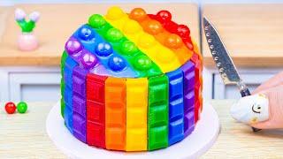 Amazing Miniature Rainbow Chocolate Cake Decorating  Rainbow KitKat Cake Recipes By Baking Yummy