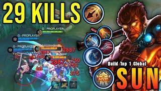 29 Kills!! Brutal Critical Damage Sun Offlane Monster!! - Build Top 1 Global Sun ~ MLBB