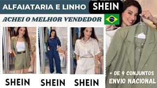 Comprinhas de looks premium na SHEIN ENVIO NACIONAL: conjuntos elegantes em linho, viscose e algodão