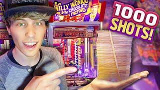 Cashing in a HUGE Stack of Cards at a Willy Wonka Coin Pusher