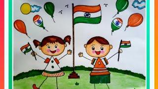 independence day drawing /easy independence day drawing / republic day drawing