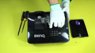 How to replace the projector lamp for BENQ MS500+