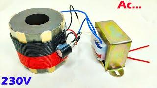 230v Light bulbe Electricity parmanent Magnet Generator Use 1000Uf Capacitor & In5408 Diode At home