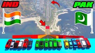 India Vs Pakistan | Gta 5 India Vs Pakistan Vs Bangladesh Cars Super Long Jumping Challenge | Gta V