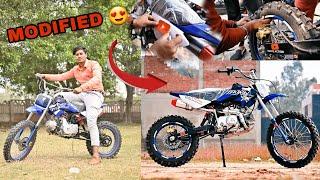 apni dirt bike ko modify kara diya  !! #bikemodified #bikevlog #motovlogger #skateaction #dirtbike