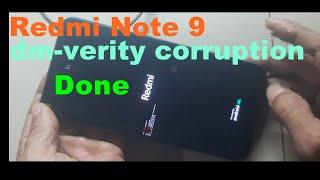 Redmi Note 9 dm verity corruption solution | WORK