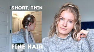 TikTok HEATLESS CURLS on short, thin hair